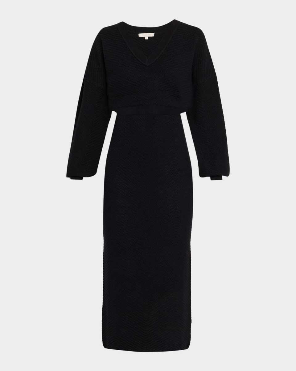 The Ava Chevron Knit Midi Dress